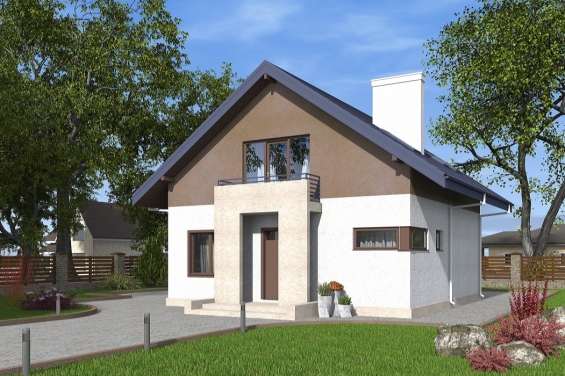 Rg6475 - Одноэтажный дом с мансардой, кабинетом и тремя спальнями