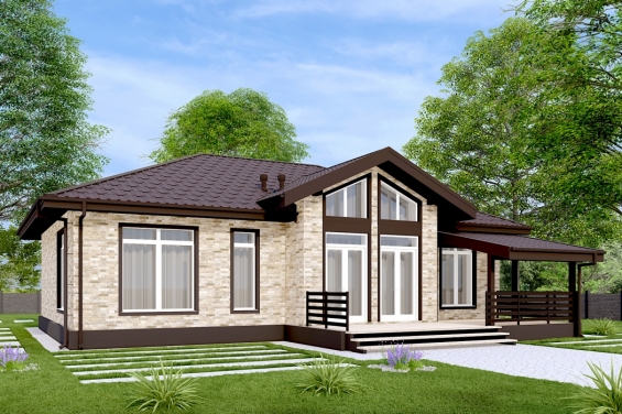 Rg6502 - Одноэтажный дом с тремя спальнями и вторым светом в гостиной